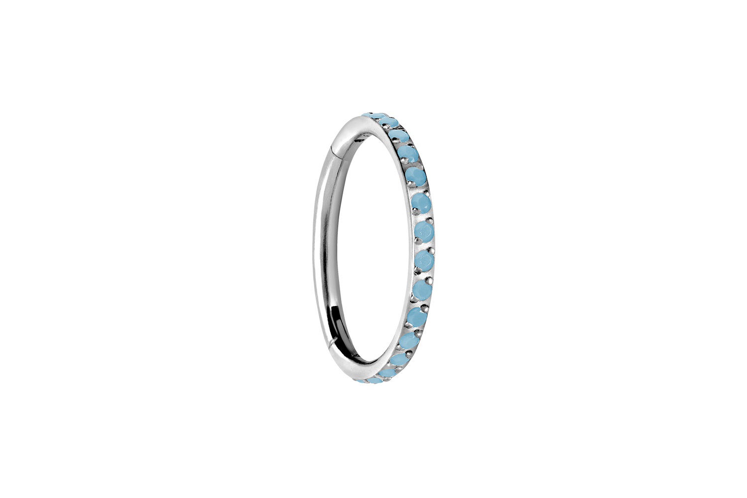 Titan Segmentring Clicker Piercing EINGEFASSTE SYNTHETISCHE TÜRKISE
